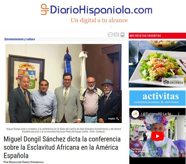 Reseña sobre la conferencia de Miguel Dongil dedicada a la esclavitud en la América Española.