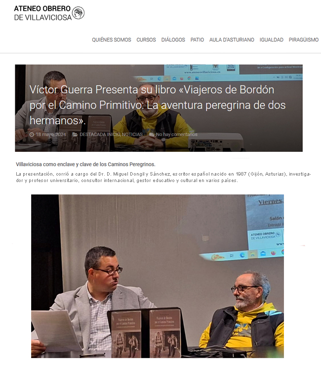 Miguel Dongil en el Ateneo Obrero de Villaviciosa con Victor Guerra
