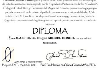 Diploma de la Tertulio Histórica 2021