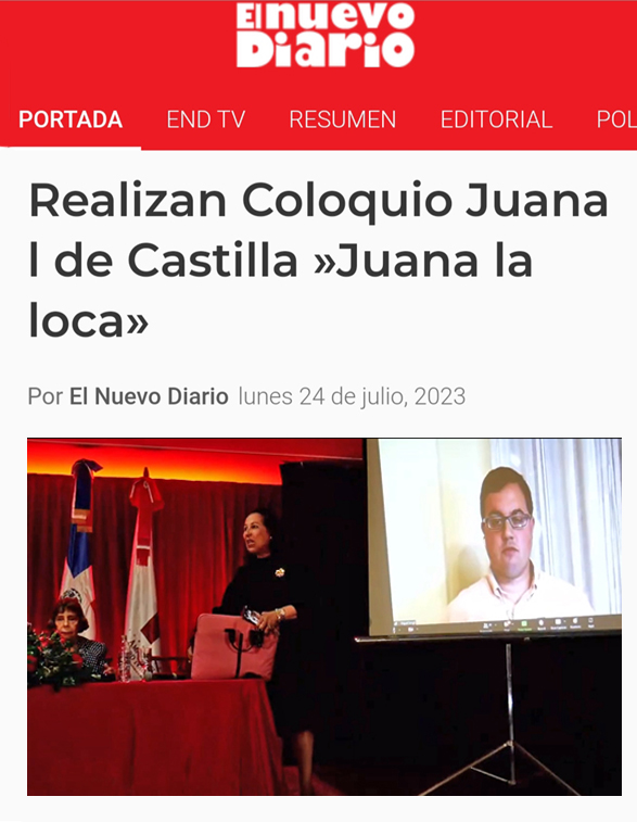 Participación de Miguel Dongil en el Coloquio Internacional sobre Juana de Castilla en el Teatro Nacional Eduardo Brito